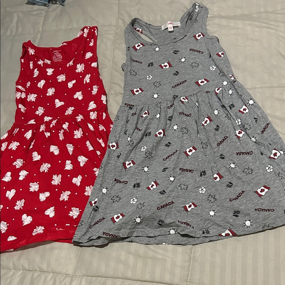 George Canada Day 🇨🇦 Red and Gray Kids Casual Dresses